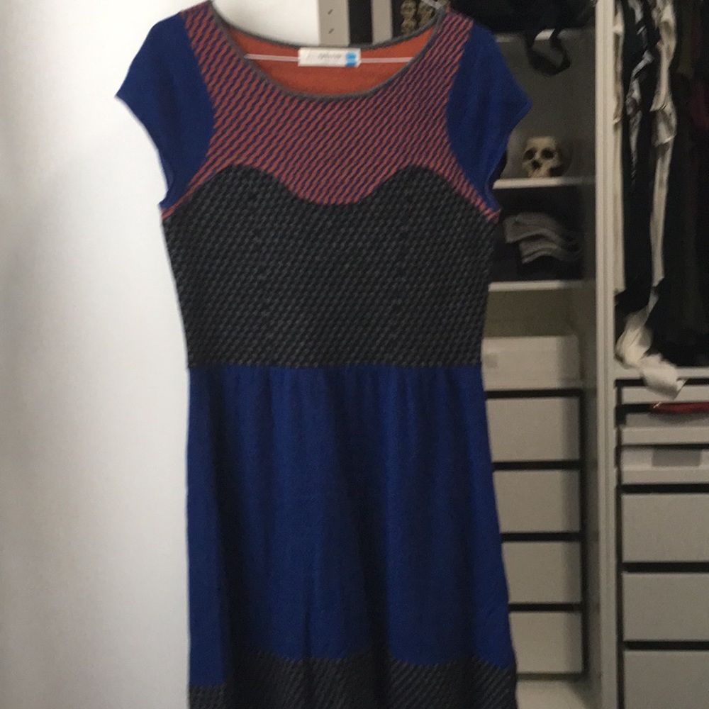 Anthropologie wool blend cap-sleeve dress